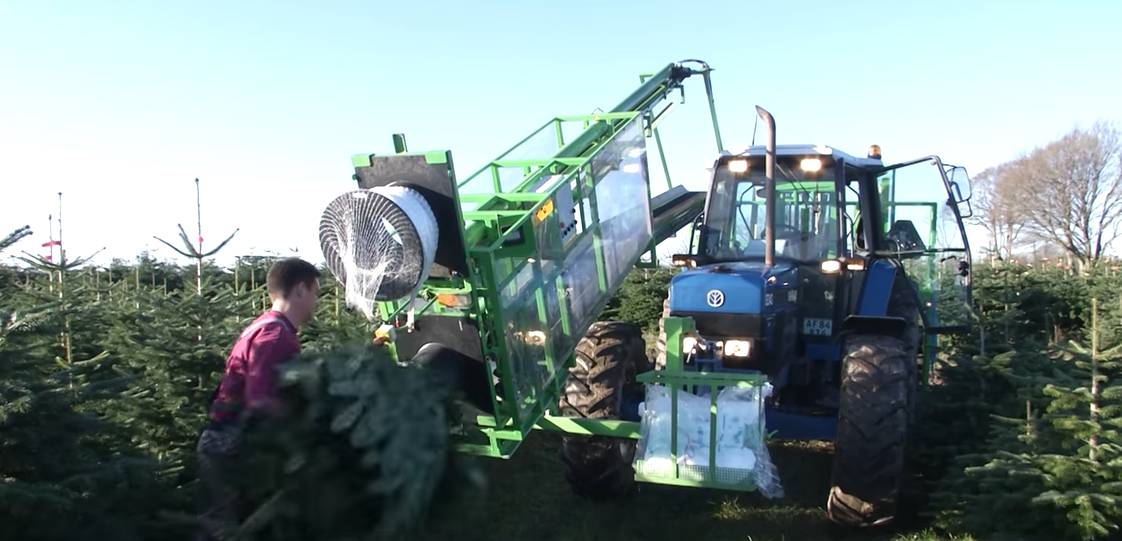 Trees cutting paking tractor