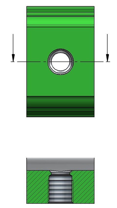 Sezione resistente della porta filettata