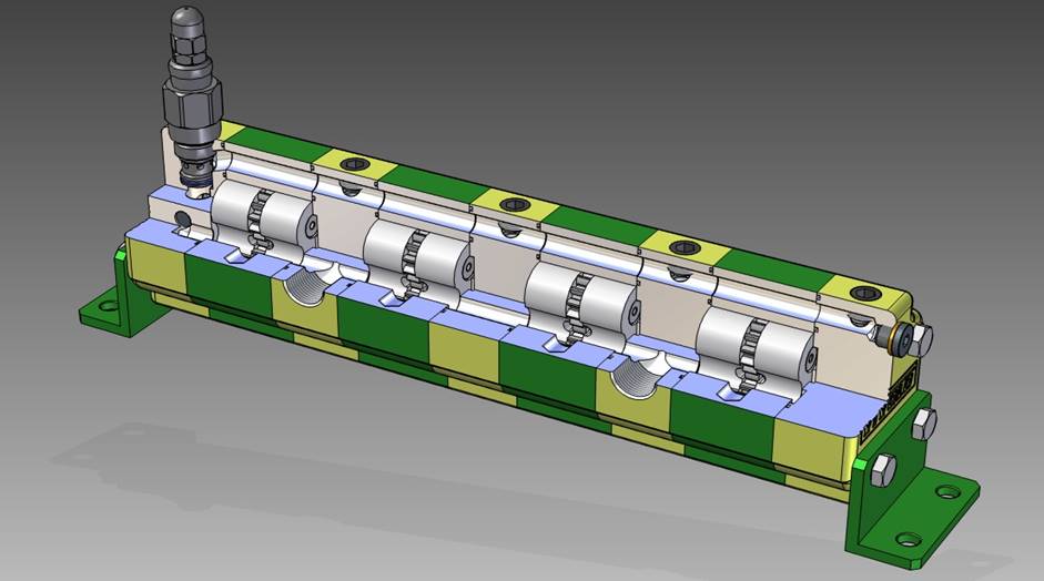 Section of a flow divider